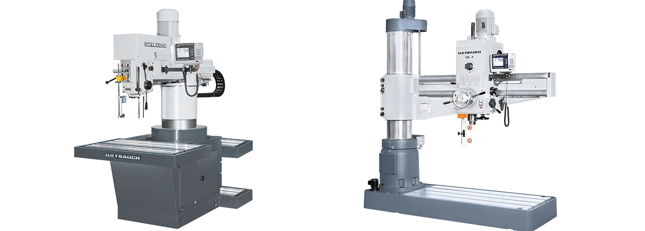 Radialbohrmaschinen 
 & Schnellradialbohrmaschinen direkt vom Hersteller WEYRAUCH.
